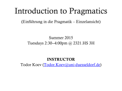 Introduction to Pragmatics