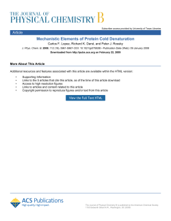 Mechanistic Elements of Protein Cold Denaturation&dagger;