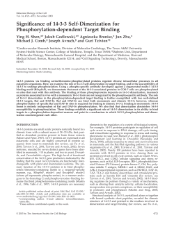 Significance of 14-3-3 Self-Dimerization for Phosphorylation