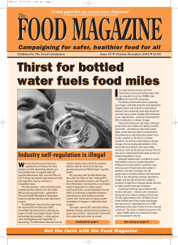 Thirst for bottled water fuels food miles Thirst for bottled water fuels