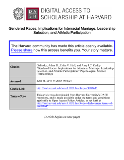Gendered Races - Digital Access to Scholarship at Harvard