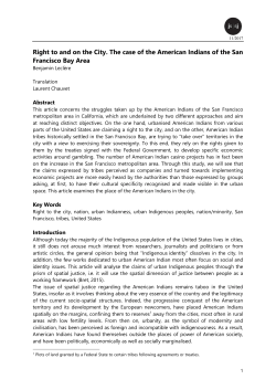Right to and on the City. The case of the American Indians of the