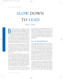 Slow down to lead - Clifton Taulbert