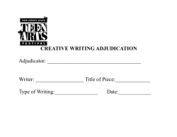 Creative Writing - nj state teen arts festival