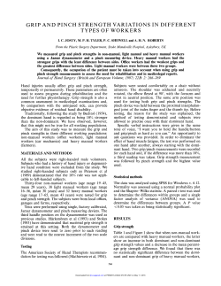 grip and pinch strength variations in different types of