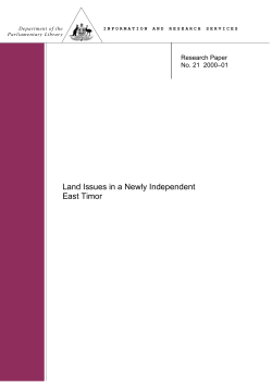 Land Issues in a Newly Independent East Timor
