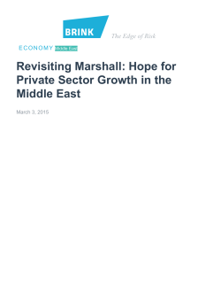 Revisiting Marshall: Hope for Private Sector Growth in the Middle East