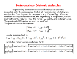 Heteronuclear Diatomic Molecules