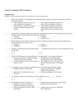 Nursery-Landscape CDE Test Bank A