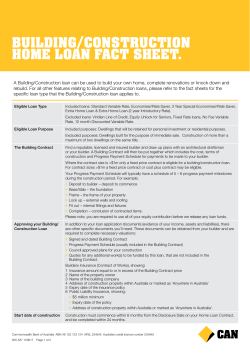 Construction Home Loan Fact Sheet