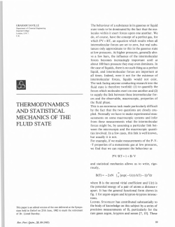 thermodynamics and statistical mechanics of the fluid state