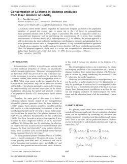 Concentration of Li atoms in plasmas produced from laser ablation