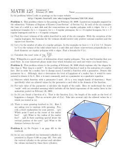 MATH 125 Assignment 2 February 27, 2009 Name In the problems