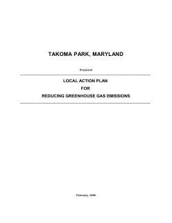 Local Action Plan for Reducing Greenhouse Gas