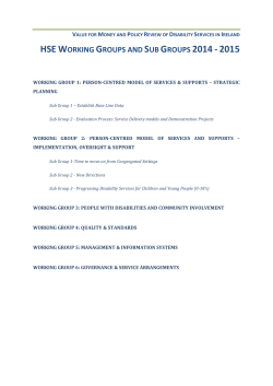 HSE Working Groups and Sub Groups 2014