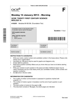 Question paper - Unit A162/01 - Modules B4, B5, B6