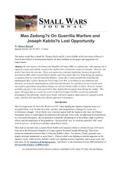 Mao Zedong?s On Guerrilla Warfare and Joseph Kabila?s Lost