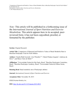 International Journal of Sport Nutrition and Exercise Metabolism