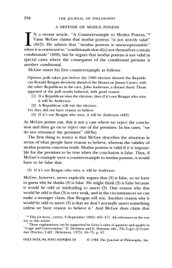 A Defense of Modus Ponens