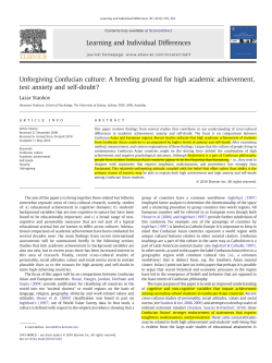 Unforgiving Confucian culture: A breeding ground for high academic