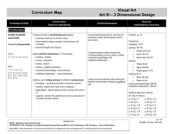 Curriculum Map Visual Art Art III &ndash; 3 Dimensional Design