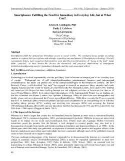 Smartphones: Fulfilling the Need for Immediacy