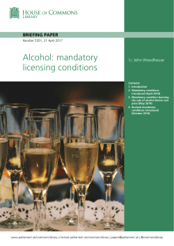 Alcohol: mandatory licensing conditions