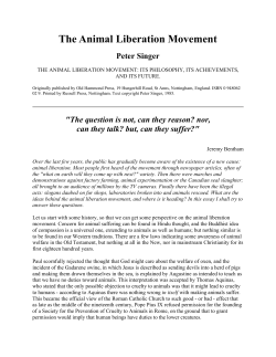 The Animal Liberation Movement
