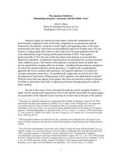 The Japanese Judiciary - Washington University School of Law