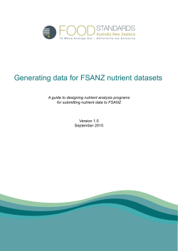 Generating data for FSANZ nutrient datasets