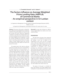 The factors influence on Average Weighted Prime Lending Rate
