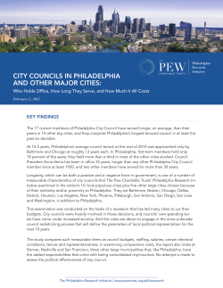 City Councils in Philadelphia and Other Major Cities: Who Holds