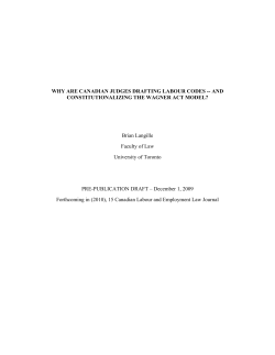 AND CONSTITUTIONALIZING THE WAGNER ACT MODEL?