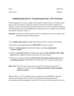 Outlining Ron Kovic`s Transformation into a War Protestor