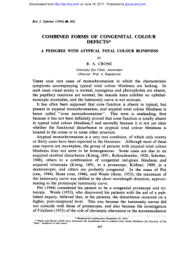 combined forms of congenital colour defects