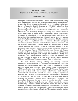 Movement Politics and Chicano Studies.