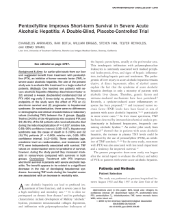 Pentoxifylline Improves Short-term Survival in Severe Acute