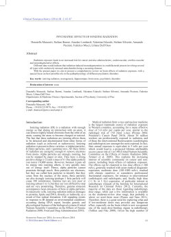 Psychiatric effects of ionizing radiation