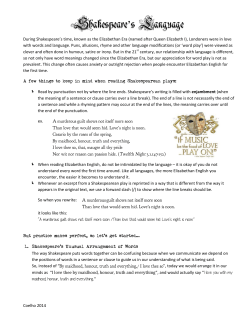 Shakespeare`s Language worksheet