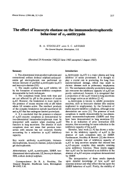 The Effect of Leucocyte Elastase on the Immunoelectrophoretic