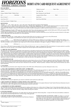 DEBIT/ATM CARD REQUEST/AGREEMENT