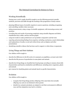 The National Curriculum for Science in Year 5 Working Scientifically