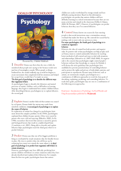 GOALS OF PSYCHOLOGY