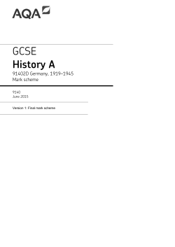 GCSE History A Mark scheme Unit 02 - (D) Germany, 1919