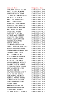 KUCCPS 2017 First Years List