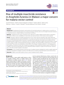 Rise of multiple insecticide resistance in Anopheles funestus in