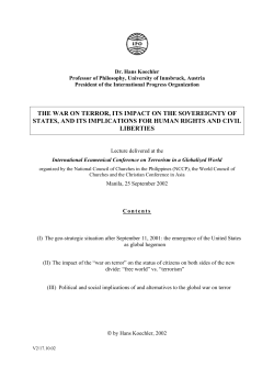 the war on terror, its impact on the sovereignty of states, and its
