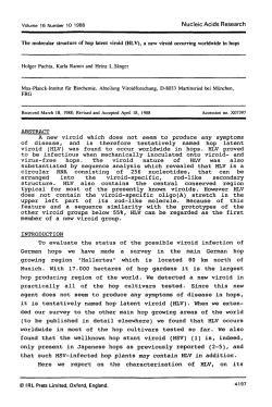 The molecular structure of hop latent viroid (HLV), a new viroid