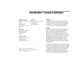Toward a Definition - Gamification Research Network
