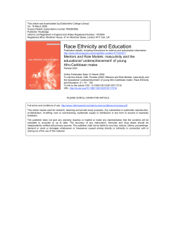 Race Ethnicity and Education - Goldsmiths, University of London